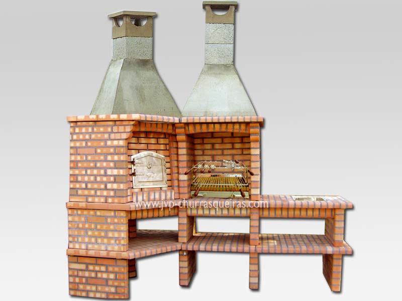 Fabricante de Churrasqueiras em Tijolos, Barbacoas de Obra, Barbecues, whith oven, com forno, Grill, bbq, Churrasqueira 30