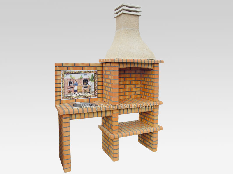 BBQ Grill 213-A, Manufacture Barbecue Grill, BBQ in refractory bricks, Brick barbecues Grill, Outdoor Barbecue Grill, Brick barbecue grill, Garden barbecue grills, charcoal grill, Barbecue Grill, Churrasqueiras, bbq with bricks
