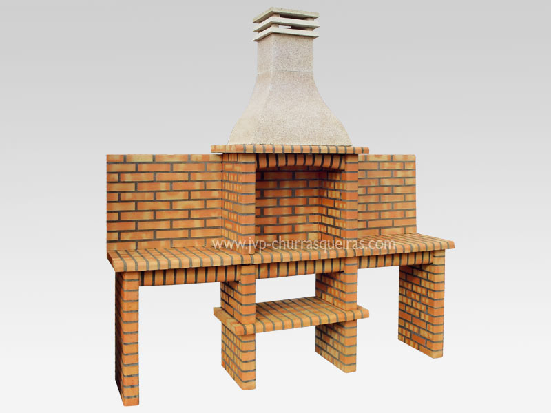 BBQ Grill 217-TT, Manufacture Barbecue Grill, BBQ in refractory bricks, Brick barbecues Grill, Outdoor Barbecue Grill, Brick barbecue grill, Garden barbecue grills, charcoal grill, Barbecue Grill, Churrasqueiras, bbq with bricks