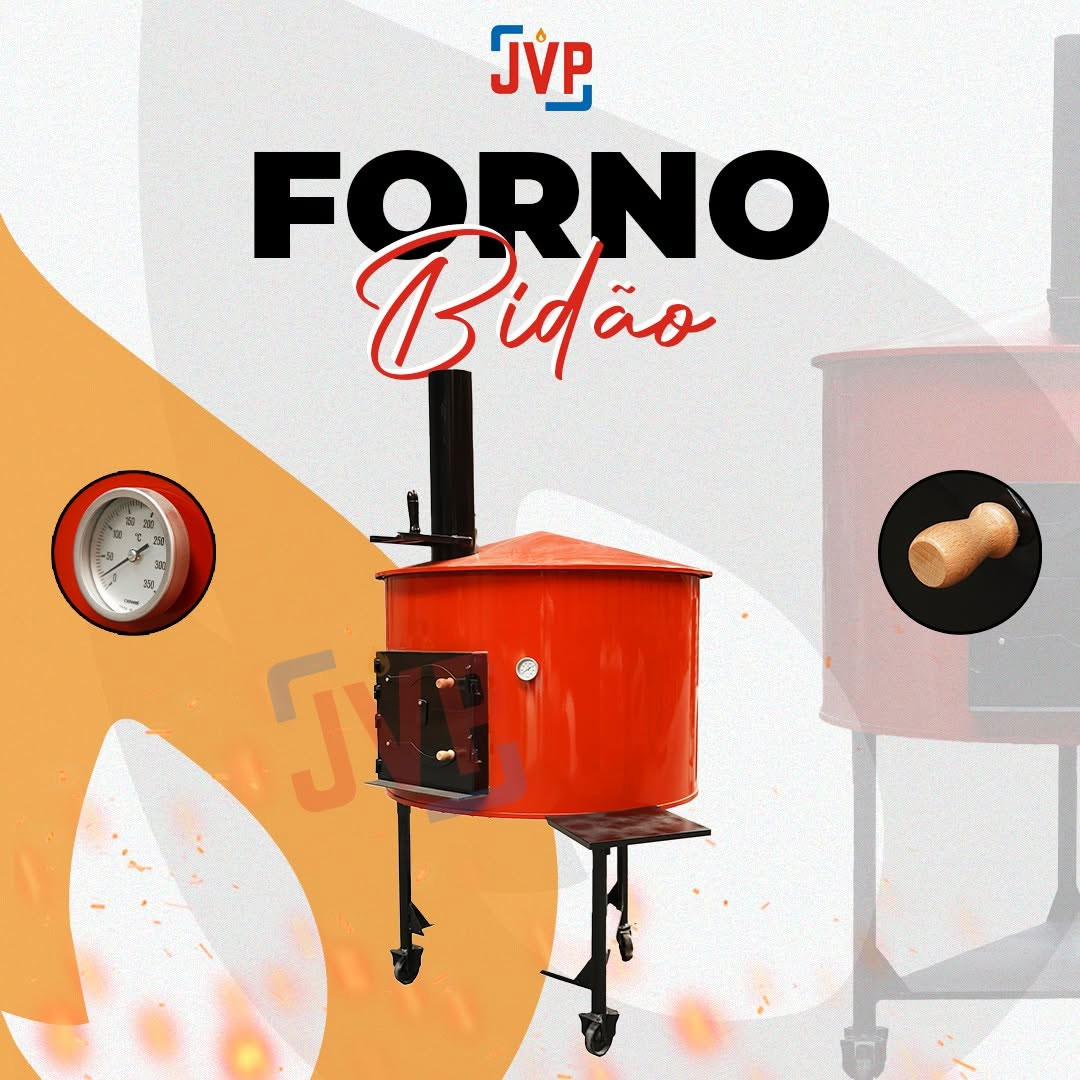 forno de bidão, Cor vermelha, Fornos a lenha JVP